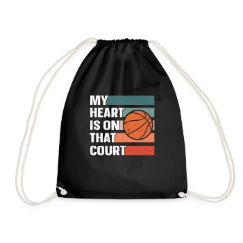 Mon cœur est sur le terrain Basketball Mama Père - Sac de sport léger - noir - Devant