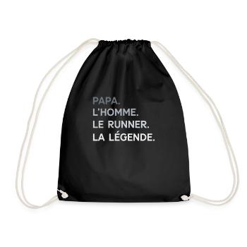 Papa Runner L'Homme La Légende Cadeau Coureur - Sac de sport léger - noir - Devant