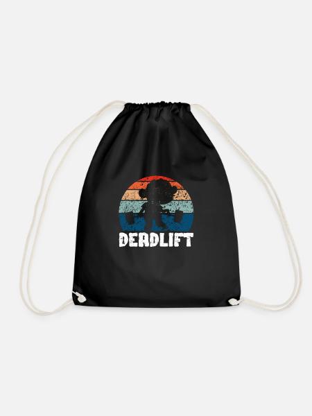 Zombie Deadlift Funny Gym Halloween - Drawstring Bag - black