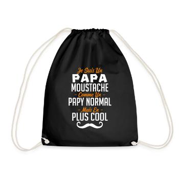 Je suis un papa moustachu carrément plus cool - Sac de sport léger - noir - Devant