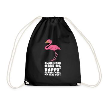 Drôles de graphismes flamants roses - Sac de sport léger - noir - Devant