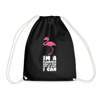 Funny flamingo graphics - Drawstring Bag - black - Front