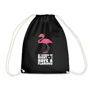 Funny flamingo graphics - Drawstring Bag - black - Front