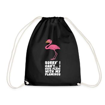 Drôles de graphismes flamants roses - Sac de sport léger - noir - Devant