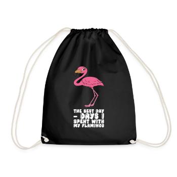 Drôles de graphismes flamants roses - Sac de sport léger - noir - Devant