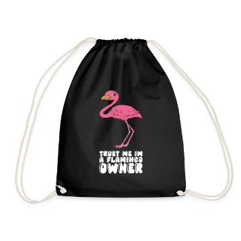 Funny flamingo graphics - Drawstring Bag - black - Front