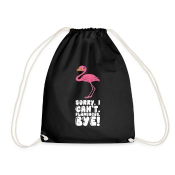 Funny flamingo graphics - Drawstring Bag - black - Front