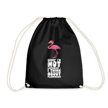 Funny flamingo graphics - Drawstring Bag - black - Front