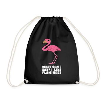 Funny flamingo graphics - Drawstring Bag - black - Front
