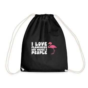 Funny flamingo graphics - Drawstring Bag - black - Front