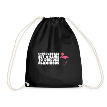 Funny flamingo graphics - Drawstring Bag - black - Front