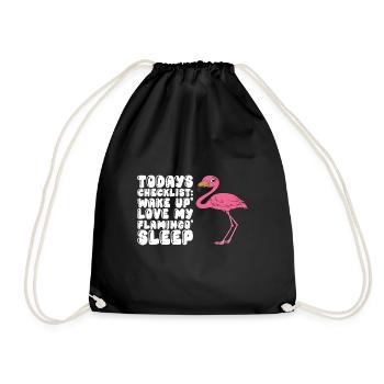 Funny flamingo graphics - Drawstring Bag - black - Front
