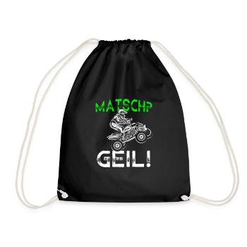 Quad Bike Biker Quad Zubehör Quad Geschenk Matsch - Turnbeutel - Schwarz - Vorne