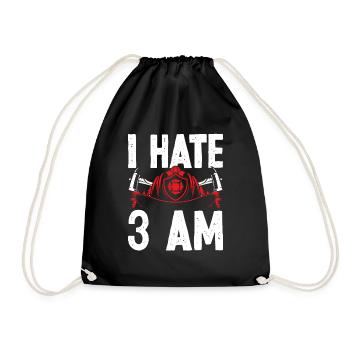 Firefighter I hate 3 at Funny Night Shift Firemen - Drawstring Bag - black - Front