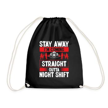 Drôle de nuit Pompiers Humour Pompier - Sac de sport léger - noir - Devant