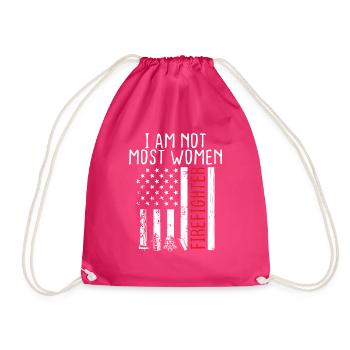 Firemen am not most women Night Shift Firefighter - Drawstring Bag - fuchsia - Front