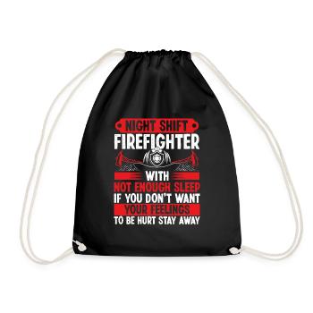 Night Shift Firefighter Fire Hose Mask Firemen - Turnbeutel - Schwarz - Vorne
