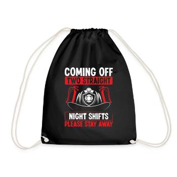 Night Shift Firefighter Two Straight Shift Firemen - Drawstring Bag - black - Front