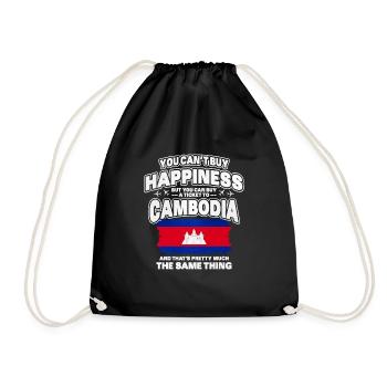 Cambodia - Drawstring Bag - black - Front