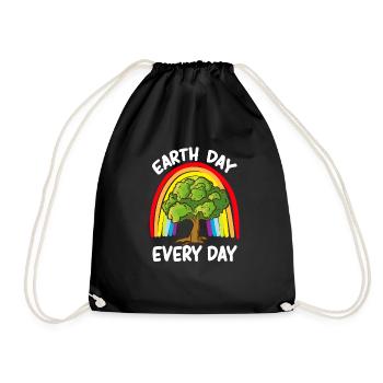 Earth Day Tag Erde Our Earth unsere Erde Planet - Turnbeutel - Schwarz - Vorne