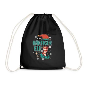 Weihnachts Elf Partnerlook Design Xmas Elfen - Turnbeutel - Schwarz - Vorne