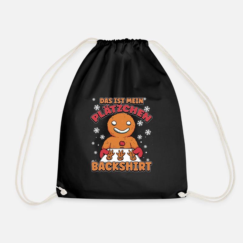 Weihnachts Plätzchen Design Xmas Backen Outfit - Turnbeutel - Schwarz