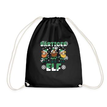 Weihnachts Elf Partnerlook Design Xmas Elfen - Turnbeutel - Schwarz - Vorne