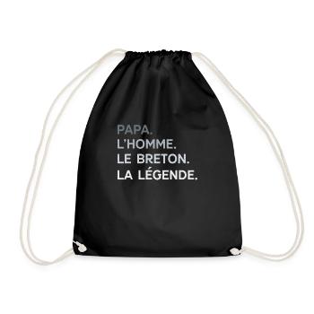 Papa Breton L'Homme La Légende Cadeau Breizh - Sac de sport léger - noir - Devant