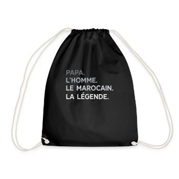 Papa Marocain L'Homme La Légende Cadeau Maroc - Sac de sport léger - noir - Devant