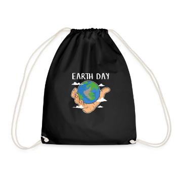 Earth Day Tag der Erde Our Earth unser Erde Planet - Turnbeutel - Schwarz - Vorne