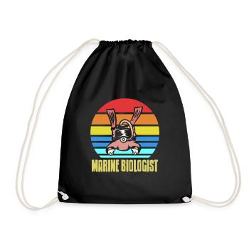 Retro Vintage Marine Biologist Awesome SCUBA - Turnbeutel - Schwarz - Vorne