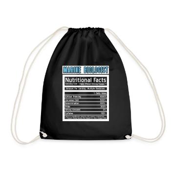 Funny Nutritional Facts Of A Marine Biologist - Turnbeutel - Schwarz - Vorne