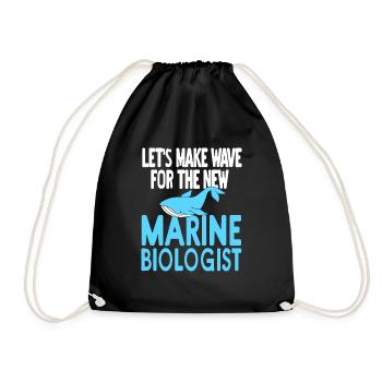 Let's Make Wave For The New Marine Biologist - Turnbeutel - Schwarz - Vorne