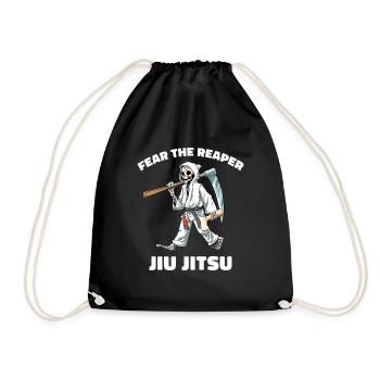 Lustiger Jiu Jitsu Sensenmann - Lustige Fußsperren - Turnbeutel - Schwarz - Vorne