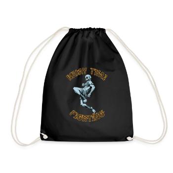 Muay Thai Thai Boxen MMA Skelett - Turnbeutel - Schwarz - Vorne