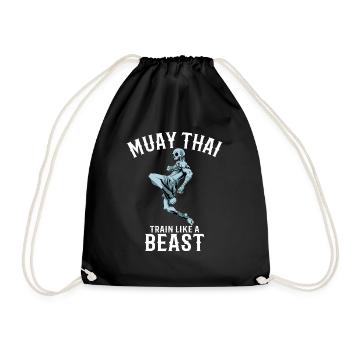 Trainieren wie eine Bestie - Muay Thai und Thai - Turnbeutel - Schwarz - Vorne