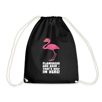 Drôles de graphismes flamants roses - Sac de sport léger - noir - Devant