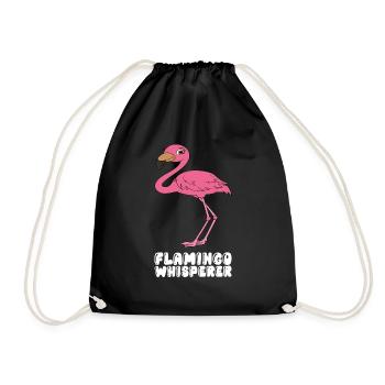 Funny flamingo graphics - Drawstring Bag - black - Front