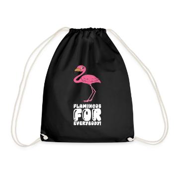 Funny flamingo graphics - Drawstring Bag - black - Front