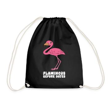 Drôles de graphismes flamants roses - Sac de sport léger - noir - Devant