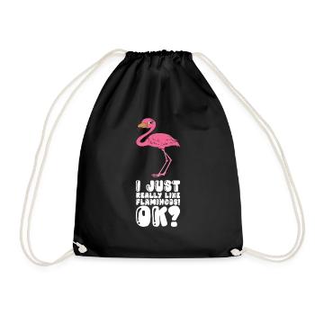 Drôles de graphismes flamants roses - Sac de sport léger - noir - Devant