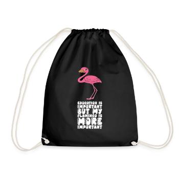 Drôles de graphismes flamants roses - Sac de sport léger - noir - Devant