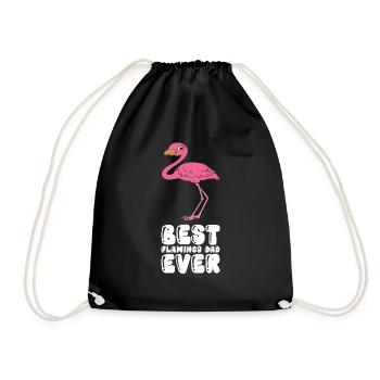 Funny flamingo graphics - Drawstring Bag - black - Front