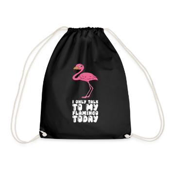 Funny flamingo graphics - Drawstring Bag - black - Front
