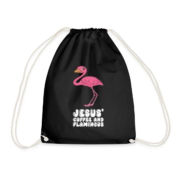 Funny flamingo graphics - Drawstring Bag - black - Front
