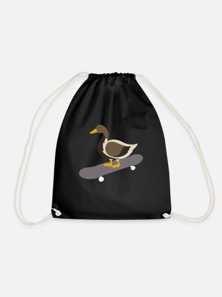 Skating Ente Skater Enten Skateboard Vogel Ornitho - Turnbeutel - Schwarz