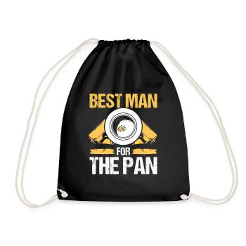 Gold Panner Best Man for the Pan Gold Miner - Drawstring Bag - black - Front