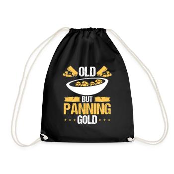 Gold Miner Old but panning Gold Prospector Panner - Drawstring Bag - black - Front
