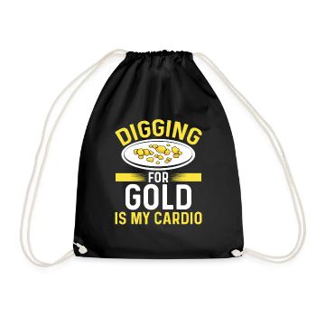 Gold Digging is my Cardio Prospector Panner Miner - Drawstring Bag - black - Front