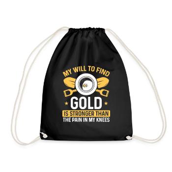 Panner Knee Pain Prospector Miner Gold Digging - Drawstring Bag - black - Front